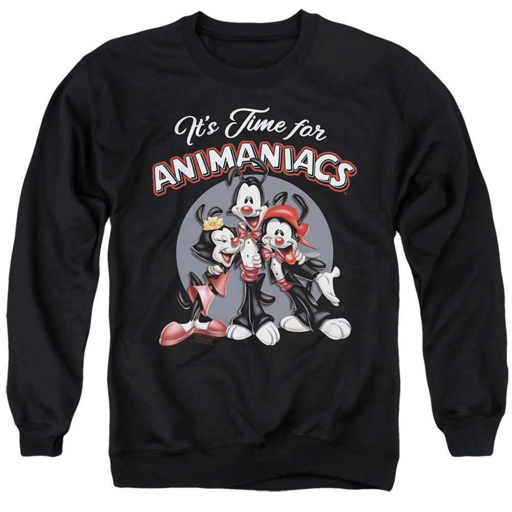 ANIMANIACS/ITS TIME FOR - ADULT CREWNECK SWEATSHIRT - BLACK