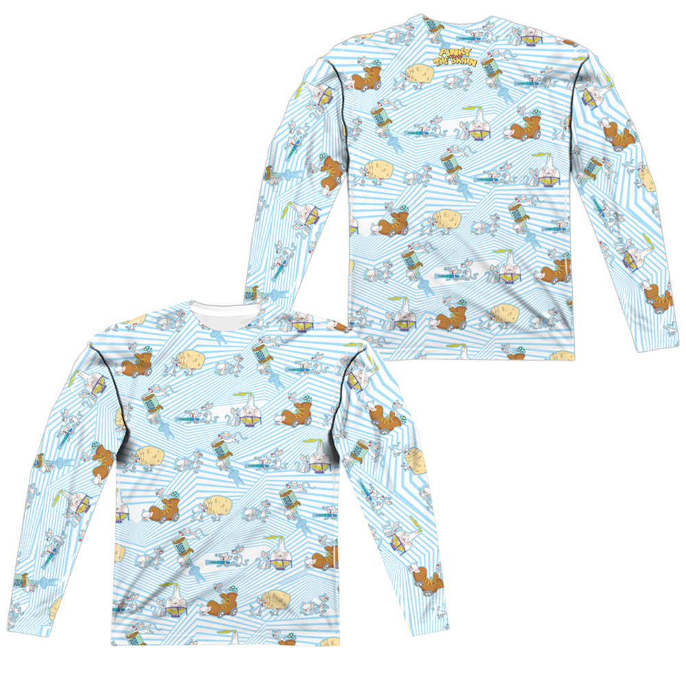 ANIMANIACS/EXPERIMENTS (FRONT/BACK PRINT) - L/S ADULT POLY CREW  - MULTI