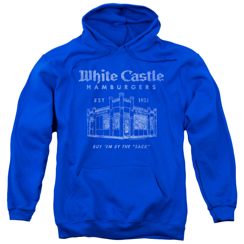 WHITE CASTLE/BY THE SACK - ADULT PULLOVER HOODIE - ROYAL BLUE
