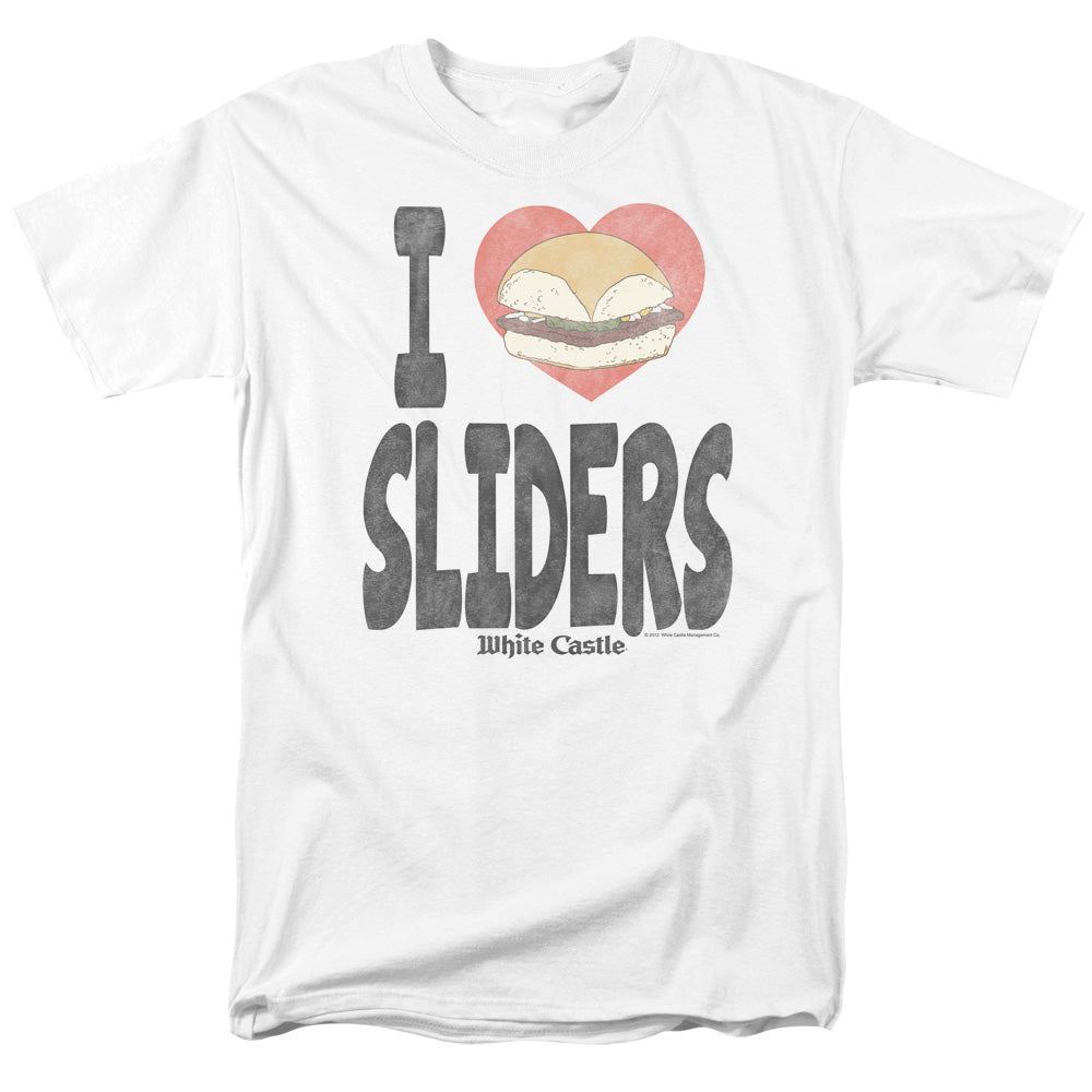 WHITE CASTLE/I HEART SLIDERS - S/S ADULT 18/1 - WHITE