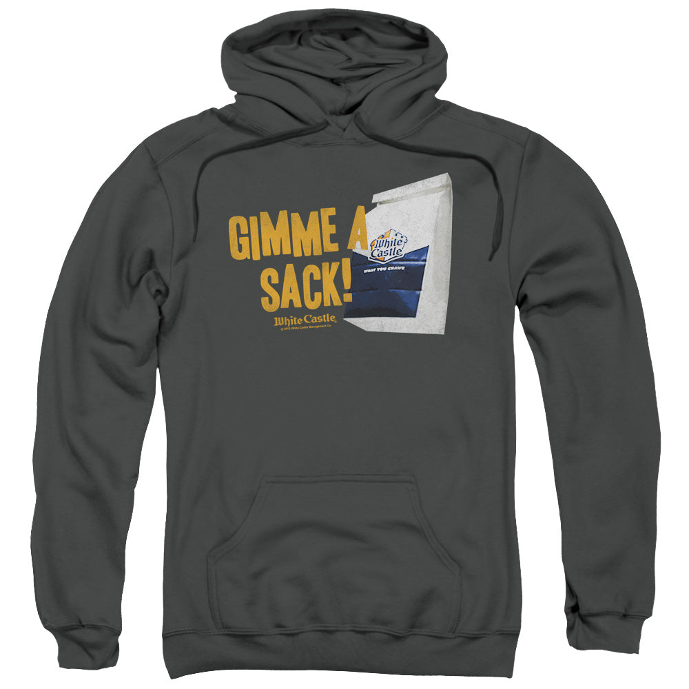 WHITE CASTLE/GIMMIE A SACK - ADULT PULLOVER HOODIE - CHARCOAL