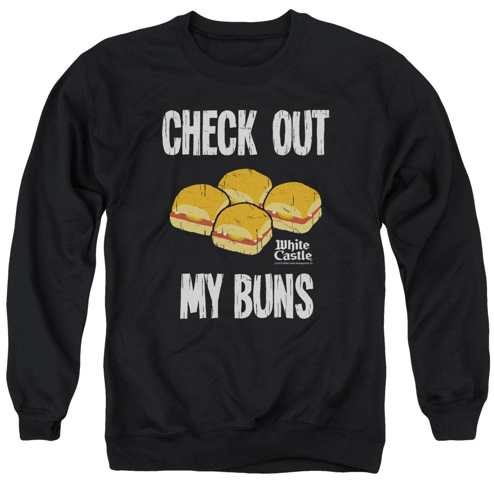 WHITE CASTLE/MY BUNS - ADULT CREWNECK SWEATSHIRT - BLACK