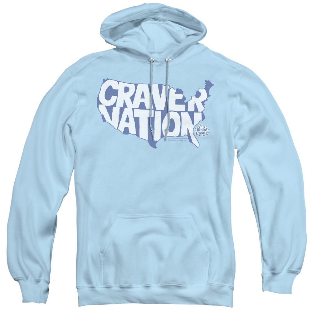 WHITE CASTLE/CRAVER NATION - ADULT PULLOVER HOODIE - LIGHT BLUE