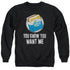 WHITE CASTLE/WANT ME - ADULT CREWNECK SWEATSHIRT - BLACK