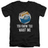 WHITE CASTLE/WANT ME - S/S ADULT V-NECK 30/1 - BLACK