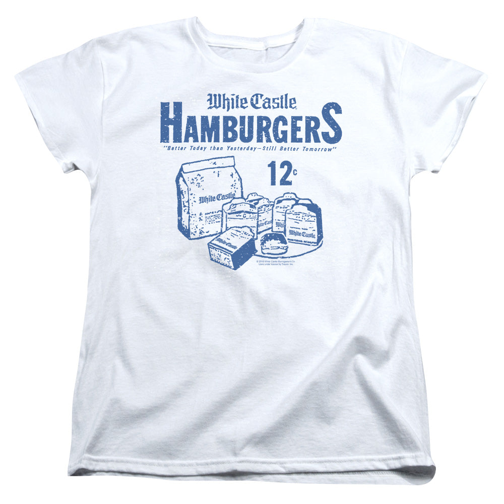 WHITE CASTLE/12 CENTS - S/S WOMENS TEE - WHITE