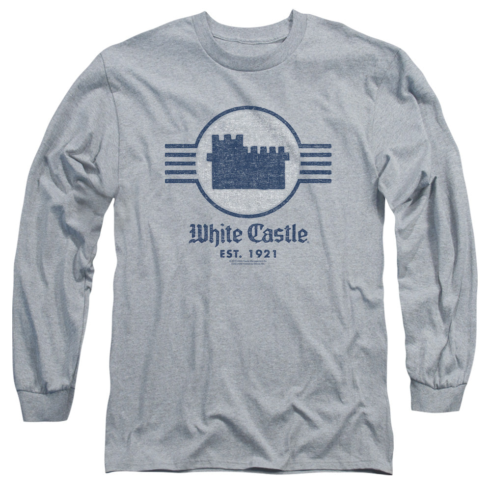 WHITE CASTLE/EMBLEM -  L/S ADULT 18/1  - ATHLETIC HEATHER