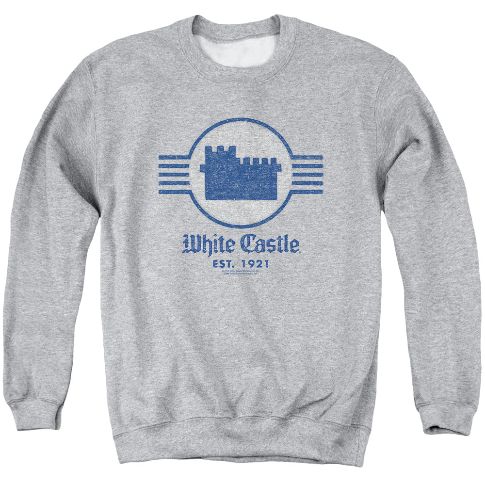 WHITE CASTLE/EMBLEM - ADULT CREWNECK SWEATSHIRT - ATHLETIC HEATHER