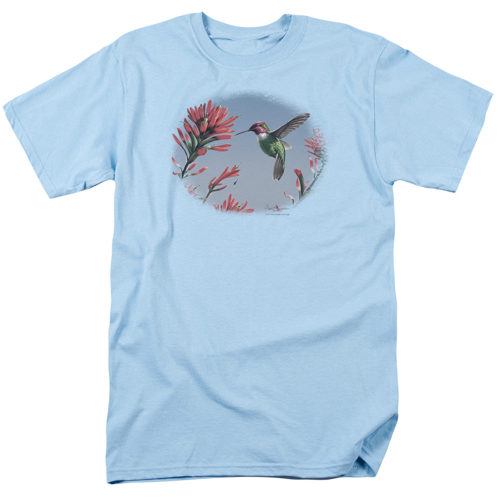 WILDLIFE/ANNAS HUMMINGBIRD - S/S ADULT 18/1 - LIGHT BLUE