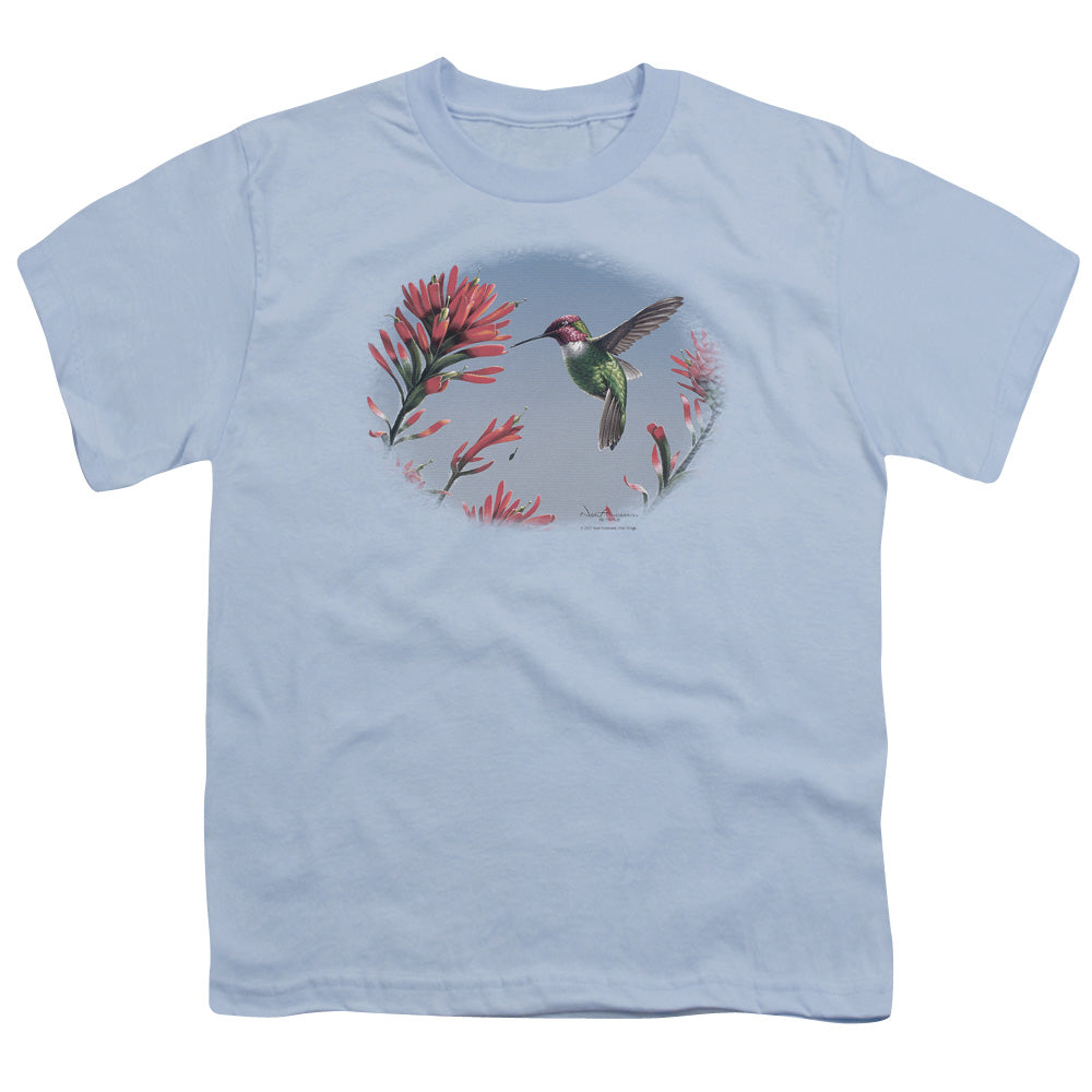 WILDLIFE/ANNAS HUMMINGBIRD - S/S YOUTH 18/1 - LIGHT BLUE