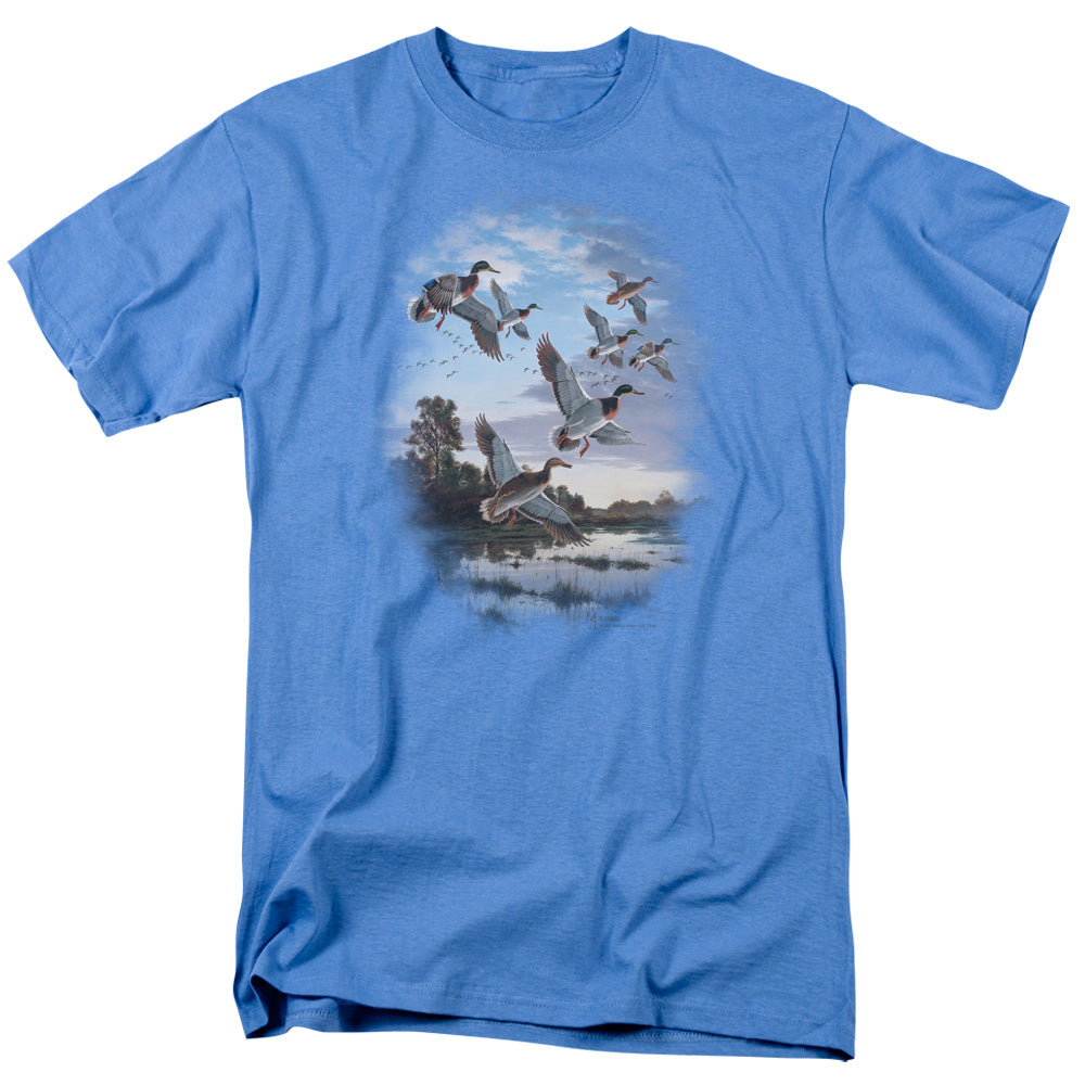 WILDLIFE/EVENING FLIGHT MALLARDS - S/S ADULT 18/1 - CAROLINA BLUE