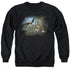 WILDLIFE/SPRING BALD EAGLES - ADULT CREWNECK SWEATSHIRT - BLACK