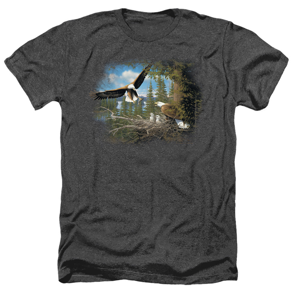 WILDLIFE/SPRING BALD EAGLES - ADULT HEATHER - BLACK