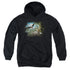 WILDLIFE/SPRING BALD EAGLES - YOUTH PULLOVER HOODIE - BLACK