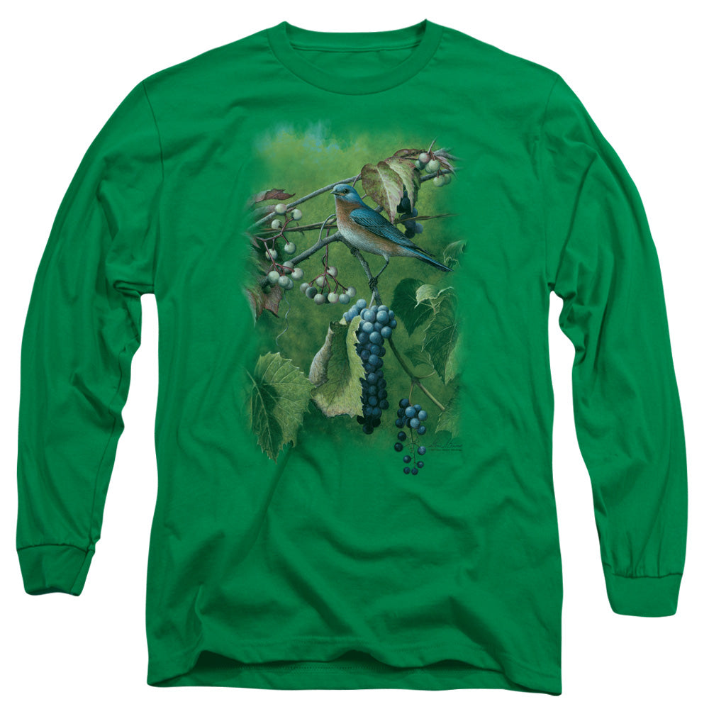 WILDLIFE/SUMMERTIME ESTRN BLUEBIRD - L/S ADULT 18/1 - KELLY GREEN