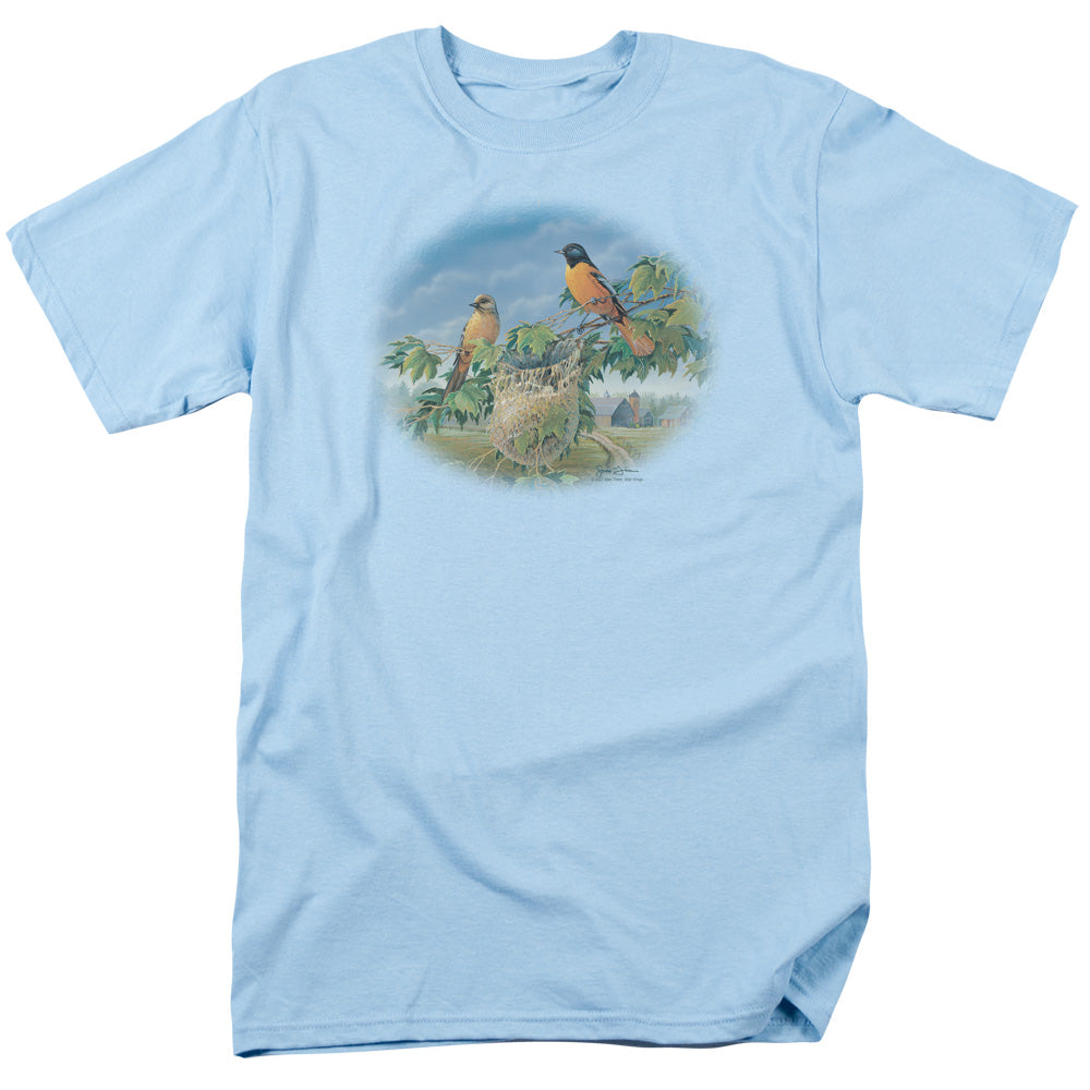 WILDLIFE/ORIOLES AND FARM - S/S ADULT 18/1 - LIGHT BLUE