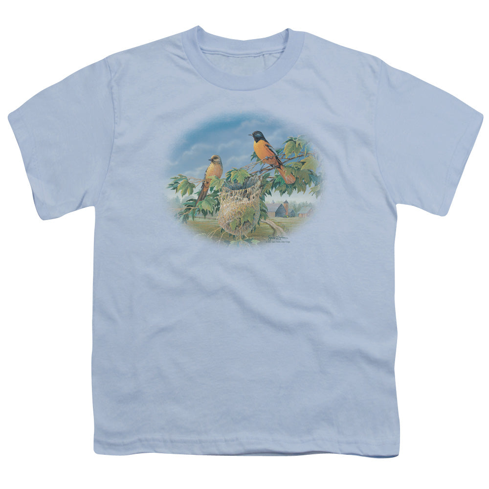 WILDLIFE/ORIOLES AND FARM - S/S YOUTH 18/1 - LIGHT BLUE