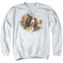WILDLIFE/SPRINGER SPANIEL HEAD - ADULT CREWNECK SWEATSHIRT - WHITE