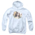 WILDLIFE/SPRINGER SPANIEL HEAD - YOUTH PULLOVER HOODIE - WHITE