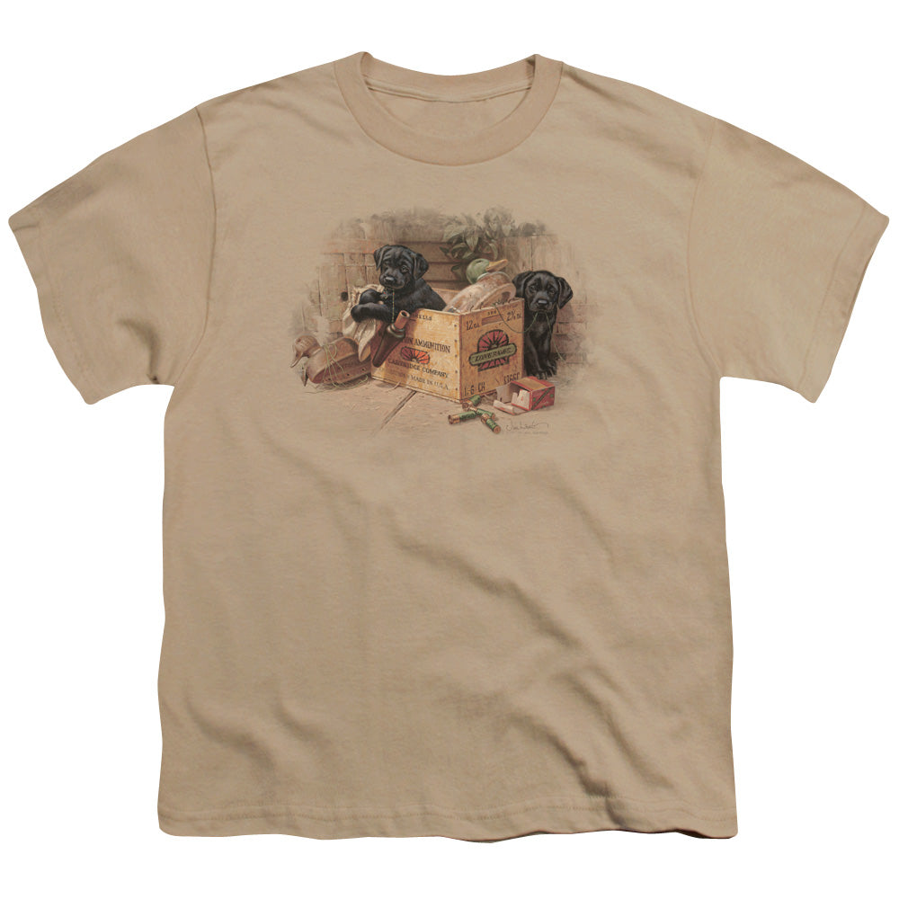 WILDLIFE/BOX BOYS BLACK LABS - S/S YOUTH 18/1 - SAND