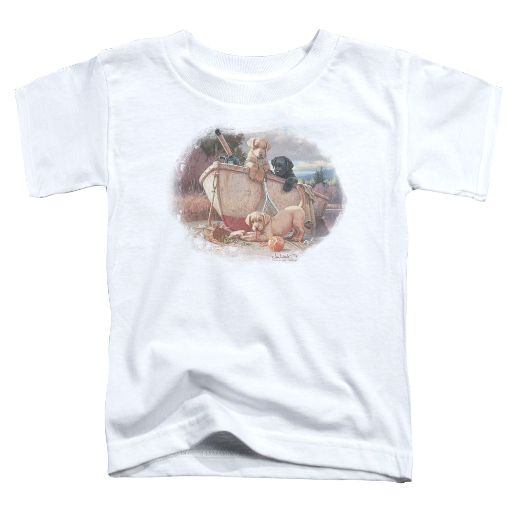WILDLIFE/LUNCH BREAK LAB PUPS - S/S TODDLER TEE - WHITE