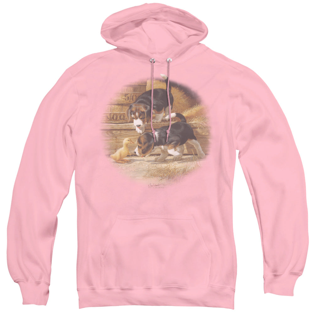 WILDLIFE/GETTING ACQUAINTED - ADULT PULLOVER HOODIE - PINK
