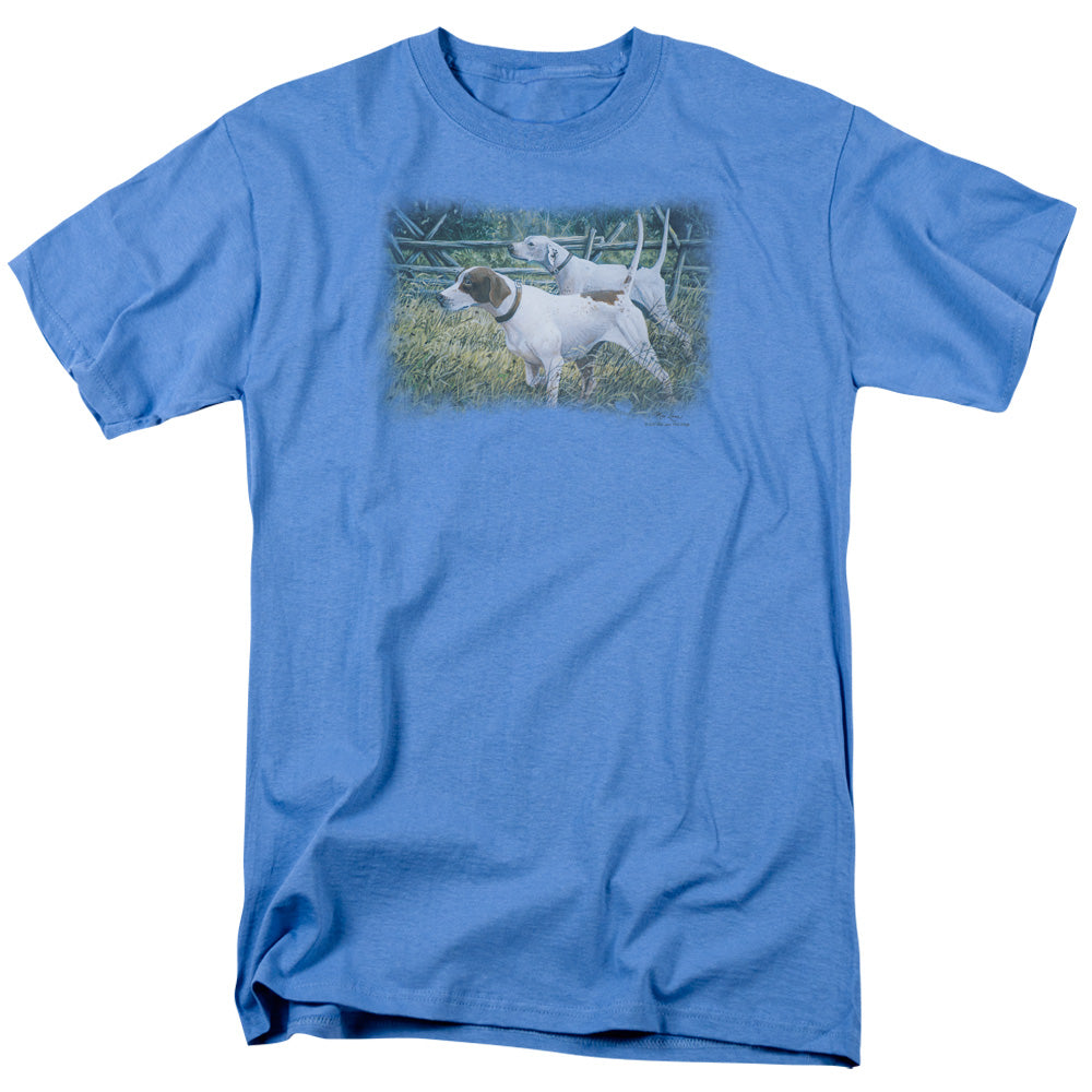 WILDLIFE/ENGLISH POINTER PAIR - S/S ADULT 18/1 - CAROLINA BLUE