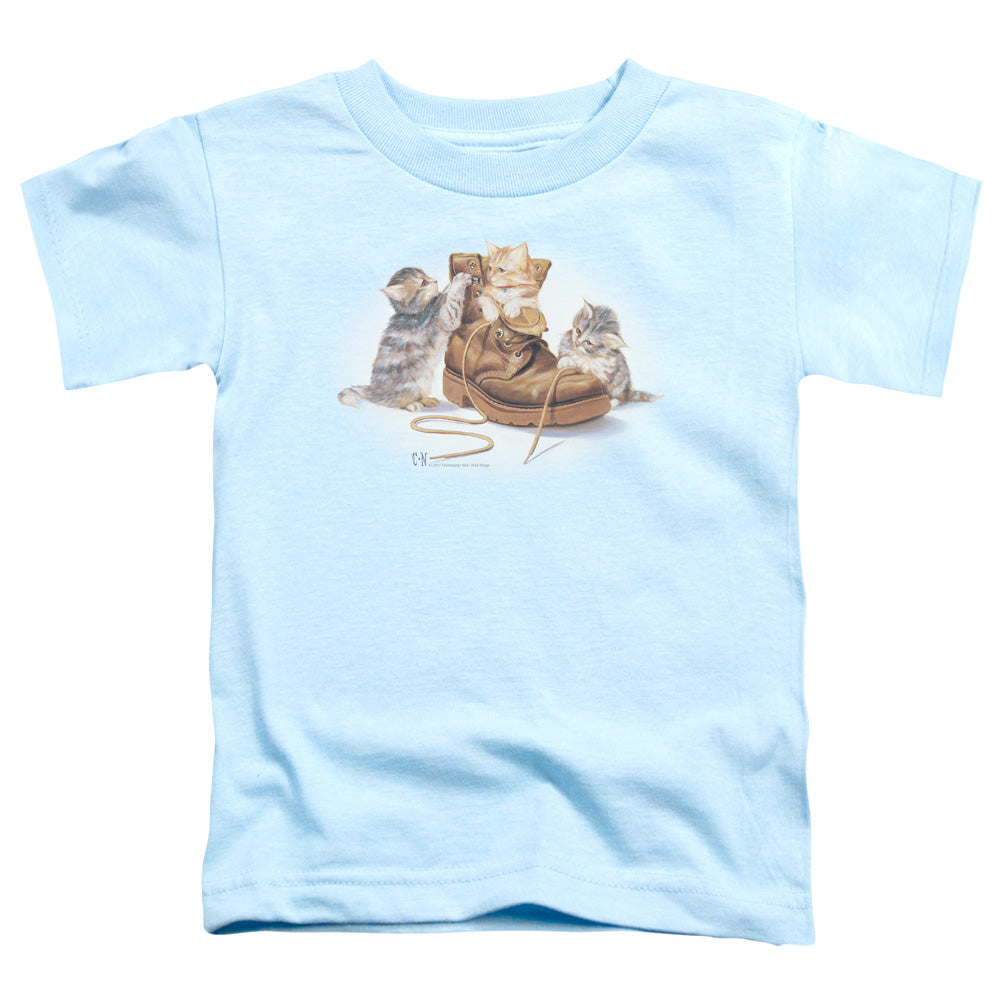 WILDLIFE/PLAYFUL KITTENS - S/S TODDLER TEE - LIGHT BLUE