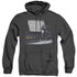 WILDLIFE/KITTEN ON THE KEYS - ADULT HEATHER HOODIE - BLACK