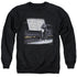 WILDLIFE/KITTEN ON THE KEYS - ADULT CREWNECK SWEATSHIRT - BLACK