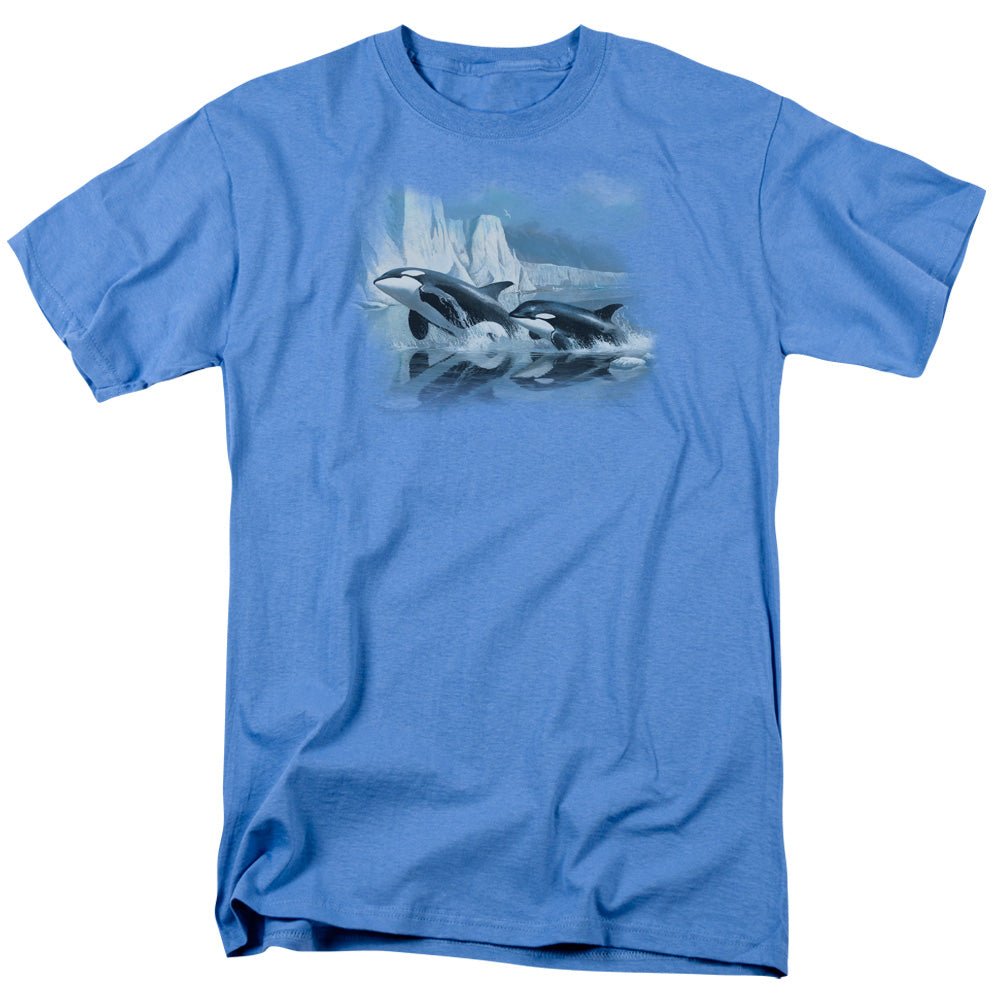 WILDLIFE/GLACIERS EDGE ORCAS - S/S ADULT 18/1 - CAROLINA BLUE