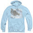 WILDLIFE/SNOW LEOPARD - ADULT PULLOVER HOODIE - LIGHT BLUE