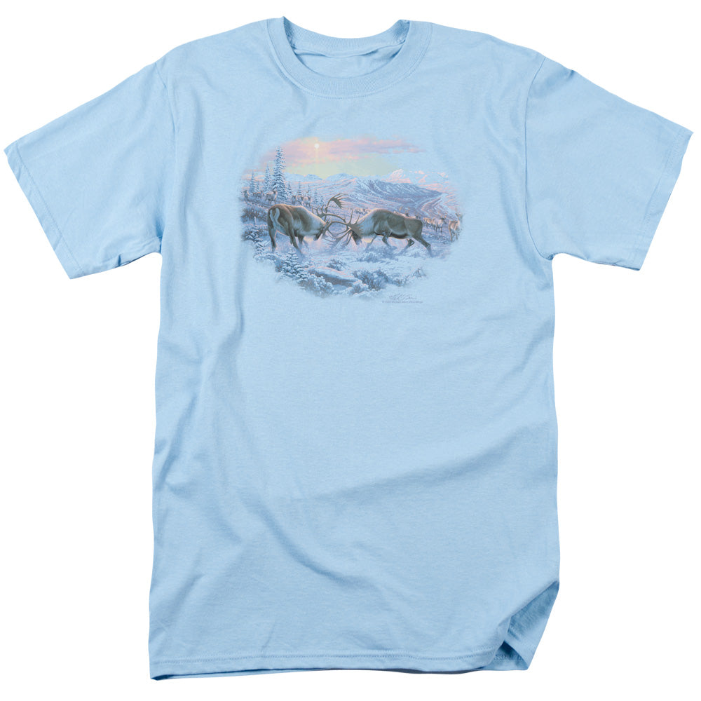 WILDLIFE/BATTLING BULLS - S/S ADULT 18/1 - LIGHT BLUE
