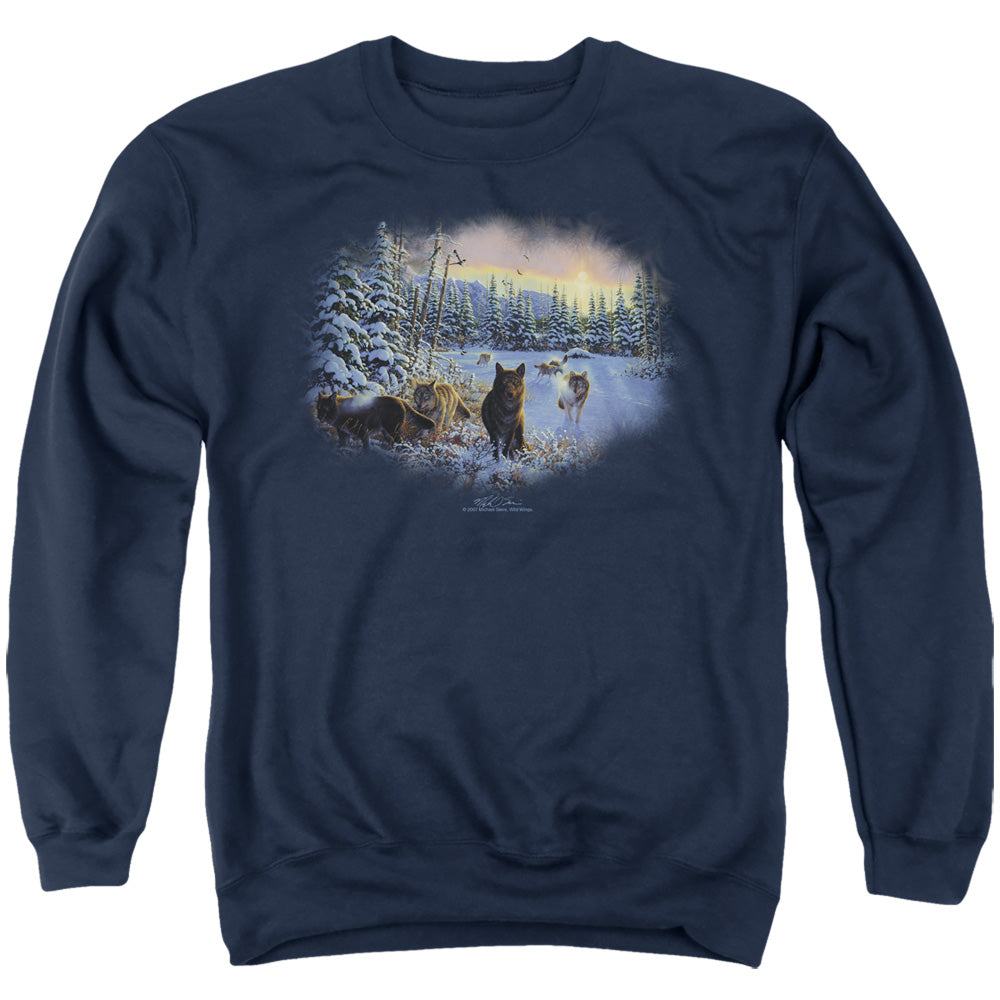 WILDLIFE/HUNTER&#39;S MOON THE SPOILS - ADULT CREWNECK SWEATSHIRT - NAVY