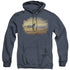 WILDLIFE/DUST AT DAWN - ADULT HEATHER HOODIE - NAVY