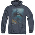 WILDLIFE/SALMON HUNTER ORCA - ADULT HEATHER HOODIE - NAVY