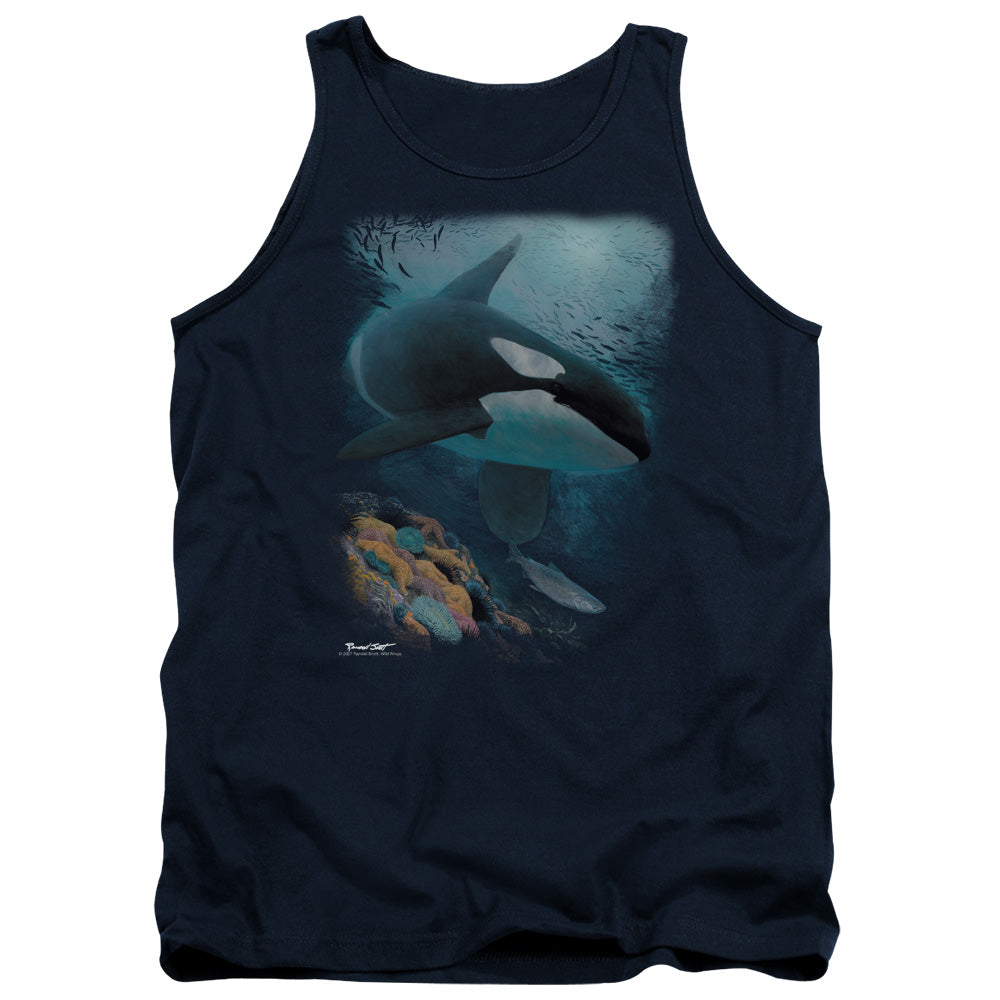WILDLIFE/SALMON HUNTER ORCA - ADULT TANK - NAVY