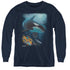 WILDLIFE/SALMON HUNTER ORCA - YOUTH LONG SLEEVE TEE - NAVY
