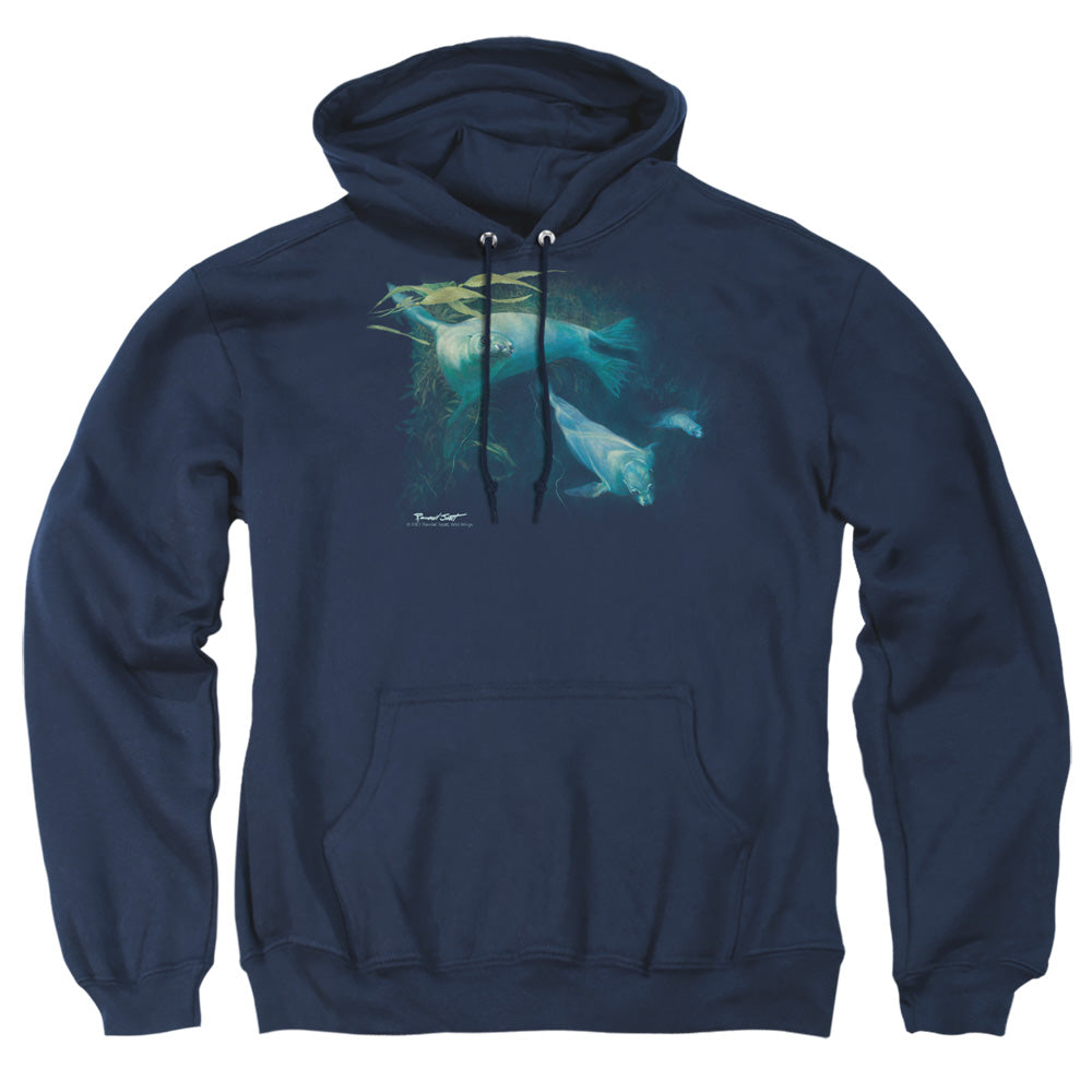 WILDLIFE/KELP PATROL - ADULT PULLOVER HOODIE - NAVY