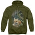 WILDLIFE/COZY RETREAT - ADULT PULLOVER HOODIE - MILITARY GREEN