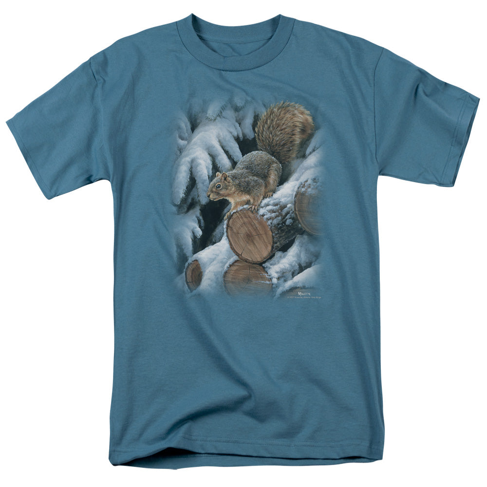 WILDLIFE/WOOD PILE SQUIRREL - S/S ADULT 18/1 - SLATE