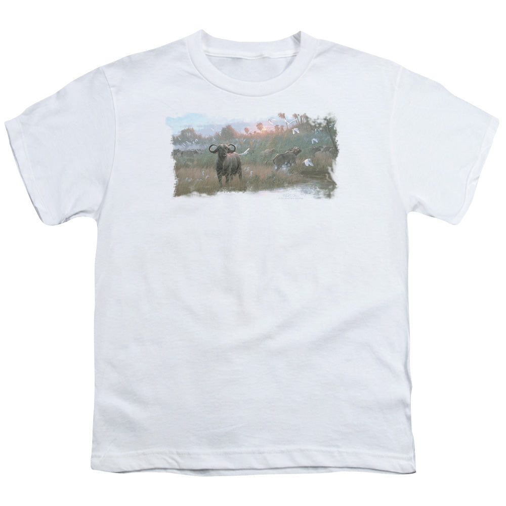 WILDLIFE/CAPE BUFFALO - S/S YOUTH 18/1 - WHITE