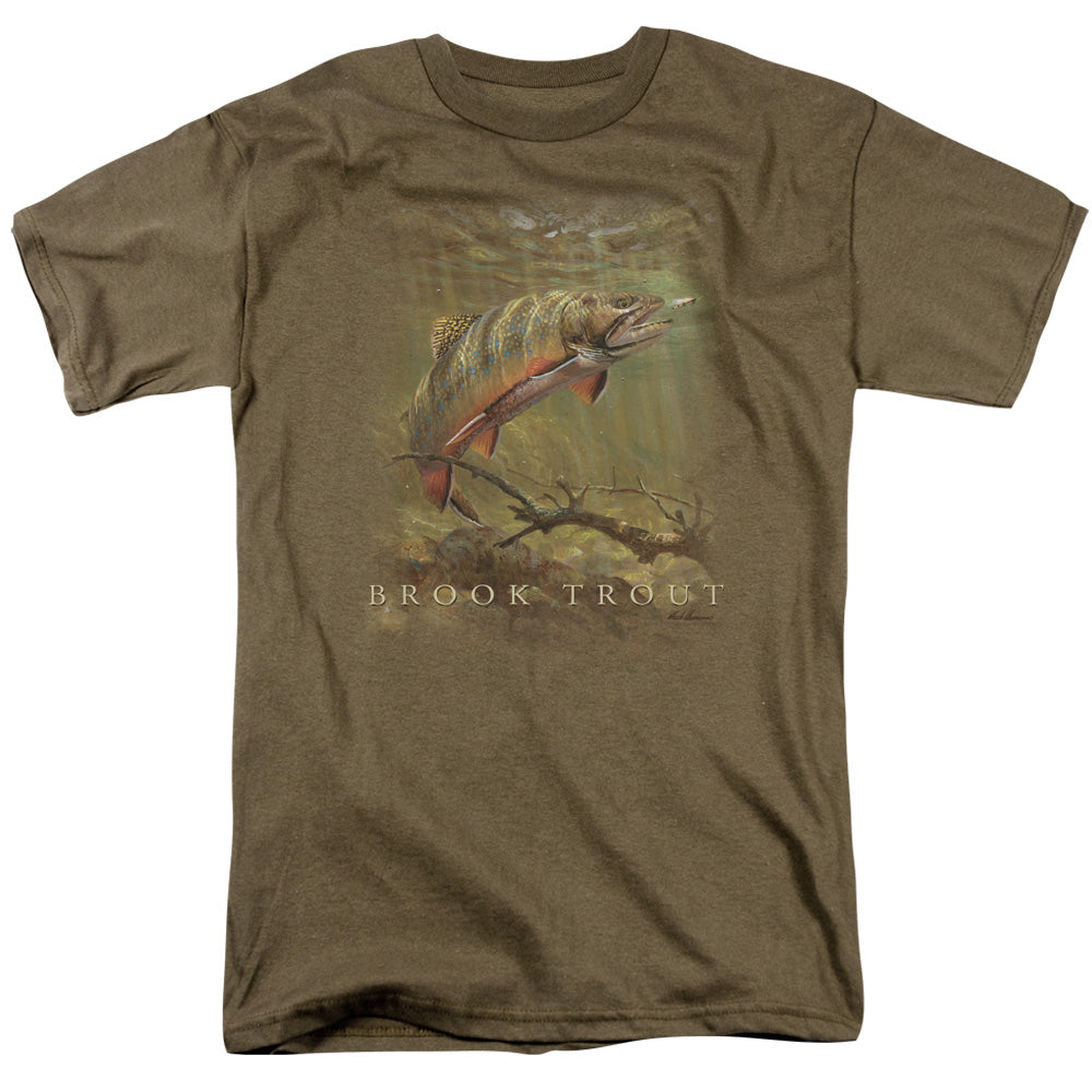 WILDLIFE/BROOK TROUT - S/S ADULT 18/1 - SAFARI GREEN