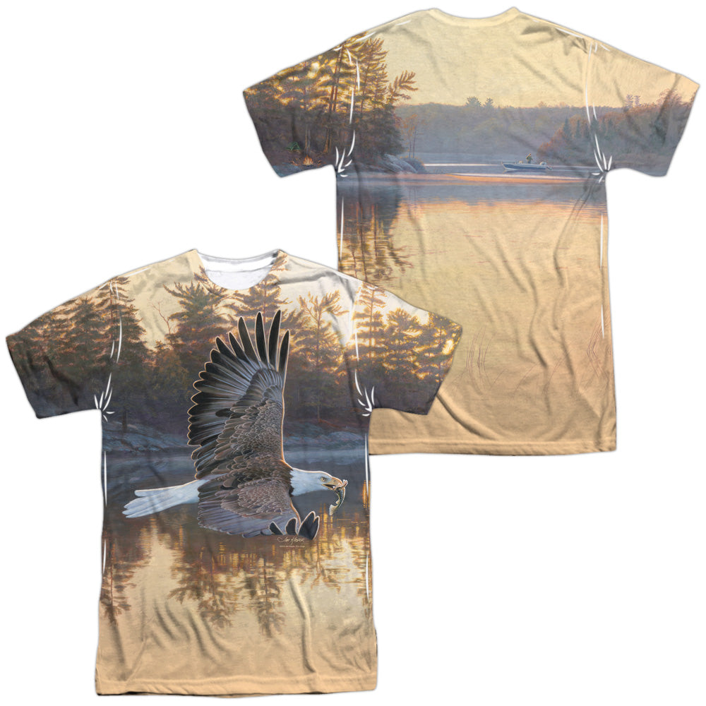 WILD WINGS/GONE FISHING (FRONT/BACK PRINT) - S/S ADULT POLY CREW - MULTI