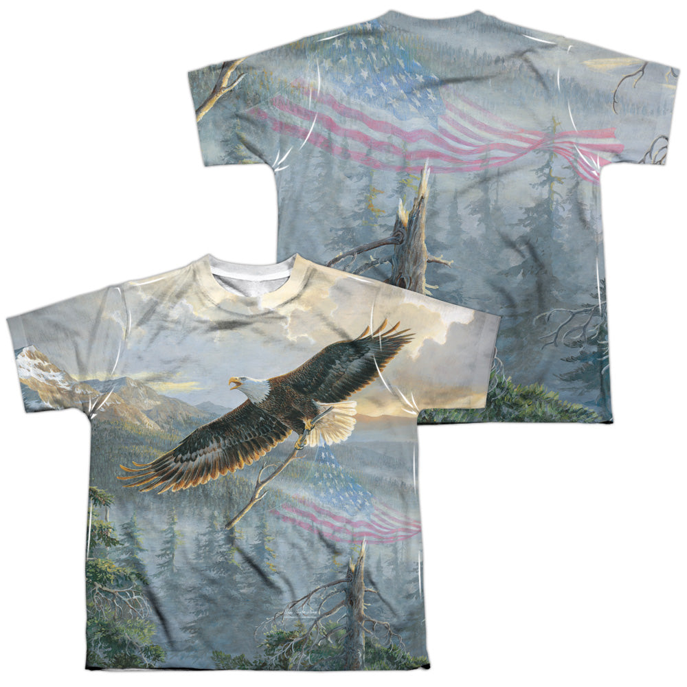 WILD WINGS/REBUILDING AMERICA (FRONT/BACK PRINT) - S/S YOUTH POLY CREW - MULTI