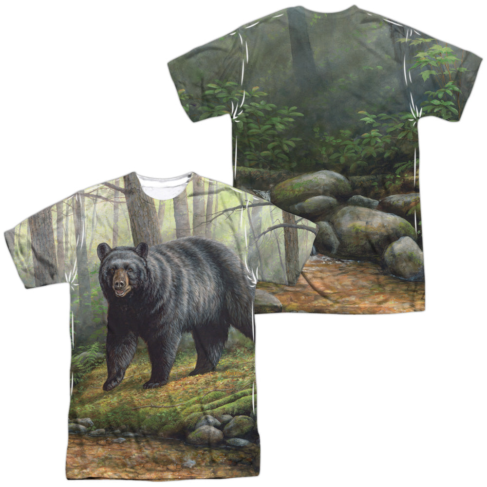 WILD WINGS/WOODLAND MORNING (FRONT/BACK PRINT) - S/S ADULT POLY CREW - MULTI