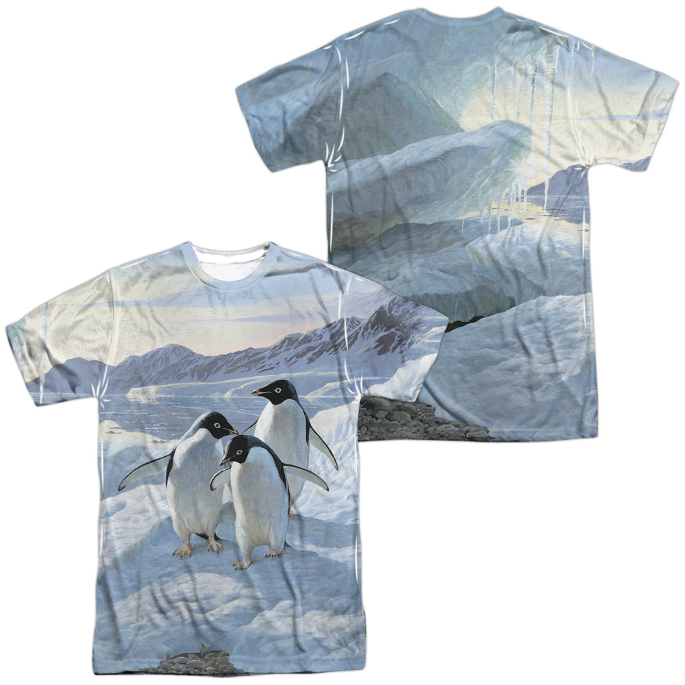 WILD WINGS/PENGUINS (FRONT/BACK PRINT) - S/S ADULT POLY CREW - MULTI