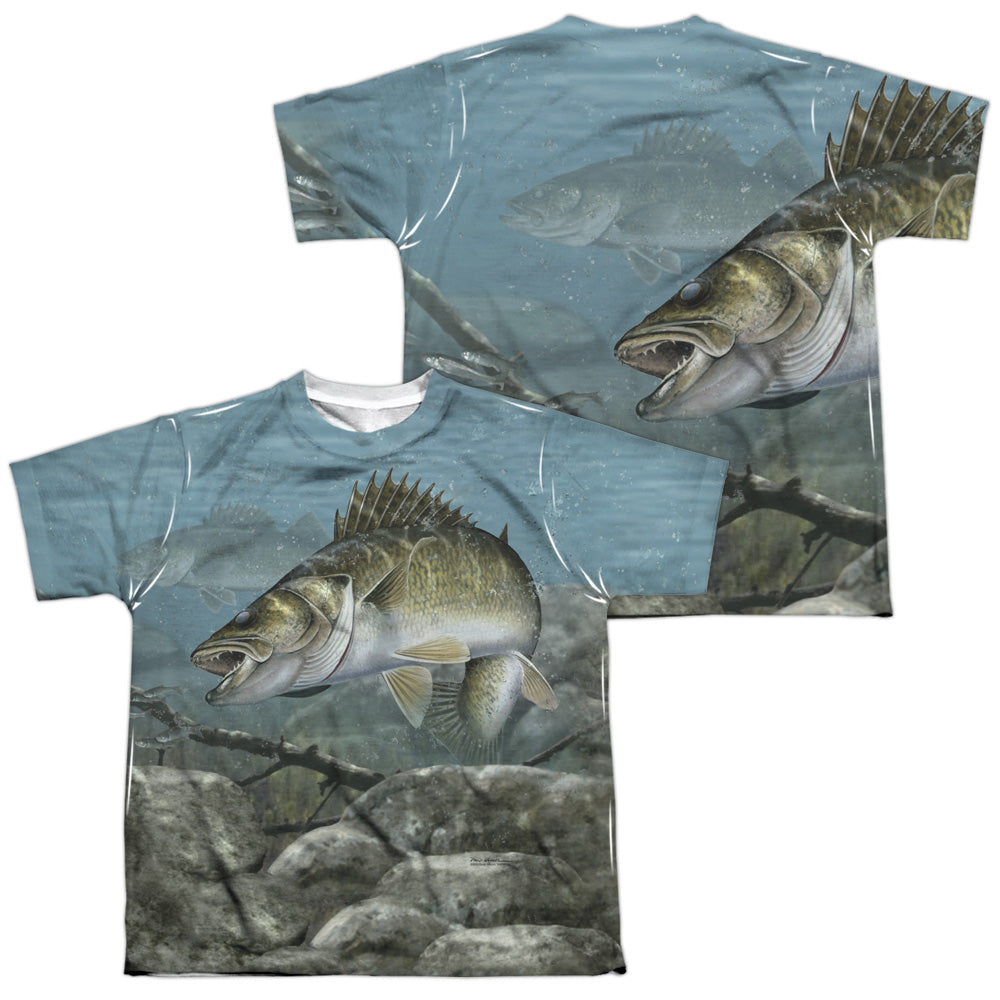 WILD WINGS/FEEDING FROUNDS (FRONT/BACK PRINT) - S/S YOUTH POLY CREW - MULTI