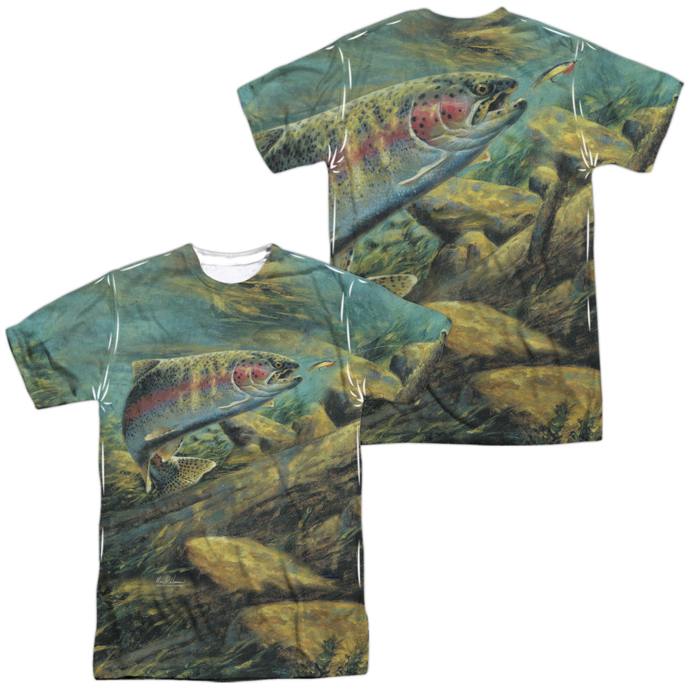 WILD WINGS/RAINBOW TROUT (FRONT/BACK PRINT) - S/S ADULT POLY CREW - MULTI