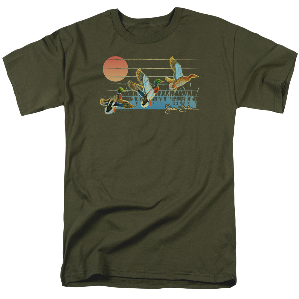 WILD WINGS/THREE DUCKS - S/S ADULT 18/1 - MILITARY GREEN
